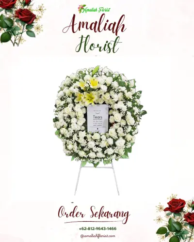 Krans Bunga Duka Cita di Krematorium Oasis Lestari